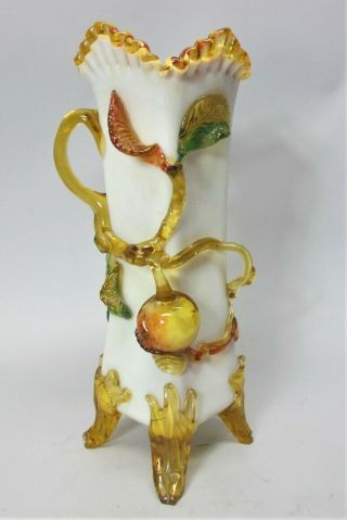 Fine 13.  25 " Stevens & Williams Art Glass Vase C.  1900 Antique English