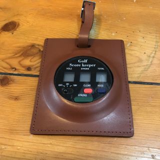 Vtg Brookstone Electronic Score Keeper Leather Case