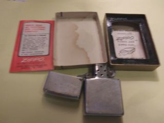 Vintage 1976 Zippo Lighter 200 Brush Finish With Box With Instructions
