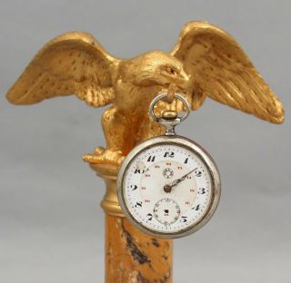 Antique 19thC Gold Gilt Bronze American Eagle Pocket Watch Holder 2