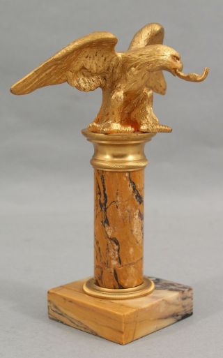 Antique 19thC Gold Gilt Bronze American Eagle Pocket Watch Holder 3