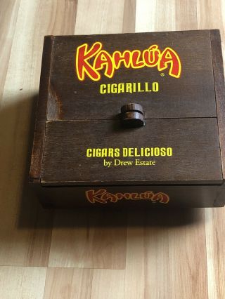 Kahlua Corona Cigars Delicioso By Drew Estate Wood Cigar Box - Esteli Nicaragua