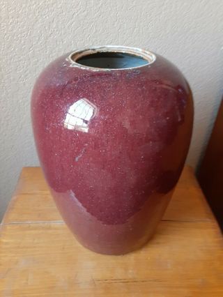 Large 19th Century Chinese Sang De Boeuf Glaze Flambe.  Jar Vase 2
