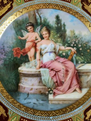 Antique Royal Vienna Hand Painted Porcelain Plate 