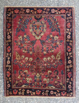Small Antique Middle Eastern,  Hand Woven Wool Mat Rug,