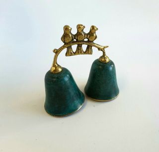 Vintage Bell 3 Birds On A Branch Double Bell