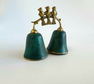VINTAGE BELL 3 BIRDS ON A BRANCH DOUBLE BELL 2