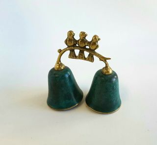 VINTAGE BELL 3 BIRDS ON A BRANCH DOUBLE BELL 3