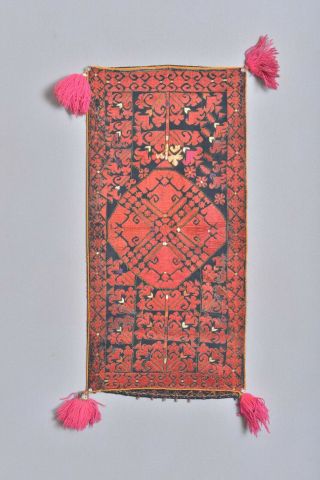 Antique Swat Valley Phulkari Silk Embroidery Textile India Pakistan Pillow Case