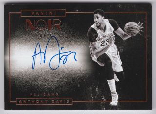 2015 - 16 Panini Noir Anthony Davis Bronze Auto 19/25 Pelicans Lakers