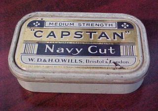 Capstan Navy Cut Old Vintage Tobacco Tin By W D & H O Wills Rgd Trade Mark 79040
