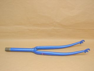 Vintage Nos All Crmo Chromoly Bicycle Bike Blue Fork 1 " Steerer 22 3/4 " Long