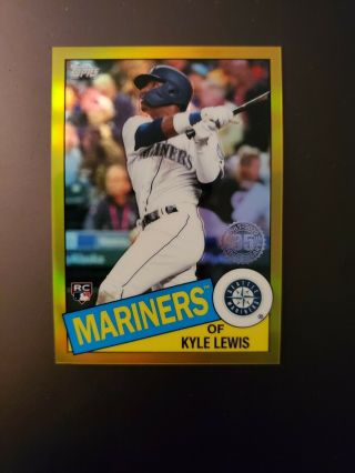 2020 Topps Chrome Kyle Lewis 85 Topps Gold Rc Refractor Card 23/50