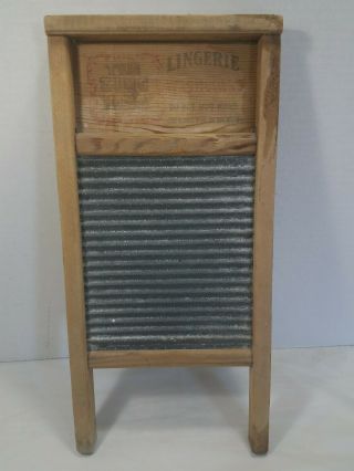 Vintage Zinc King National Wooden Washboard 703 Lingerie Made In Usa 18 " Tall