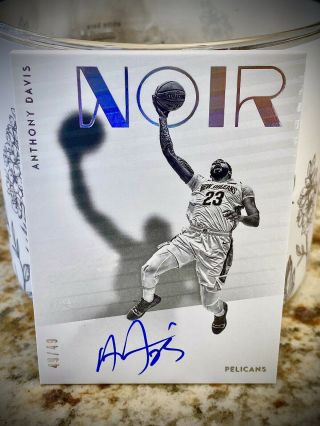 2018 - 19 Anthony Davis Noir Shadow Autograph (on Card Auto)