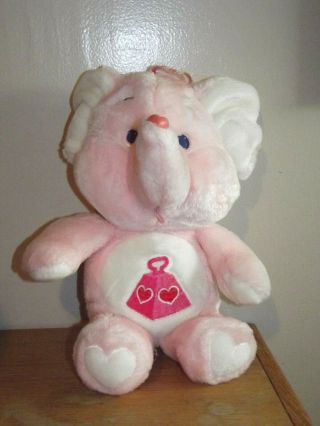 13 " Vintage Lotsa Heart Pink Elephant Care Bear Cousins Stuffed Animal Plush Toy