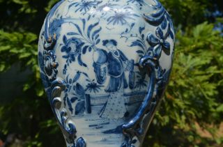 18th Century Delft Blue and White Covered Urn Delftware Japanese Chinese Taste 2