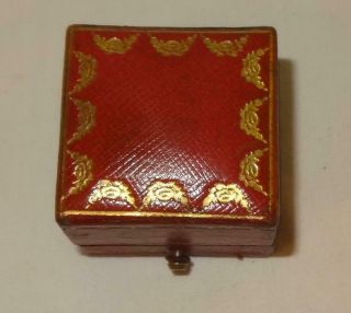 Antique Vintage Tooled Leather Box By Cartier - For A Ring