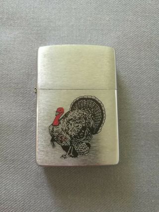 Vintage 1994 Wild Turkey Brushed Chrome Zippo Lighter