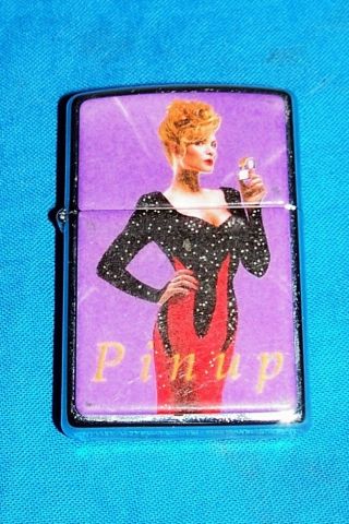 1996 Vintage Pinup Girl Zippo Cigarette Lighter Playboy Girly Old Style Calendar