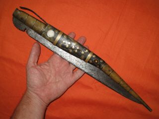 Huge 2.  5 " Long Antique Navaja Knife As Long As A Sword