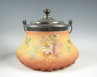 Antique Mt.  Washington Pairpoint Art Glass Biscuit Jar