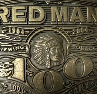 Red Man Chewing Tobacco 100 Year Commemorative Buckle With Box