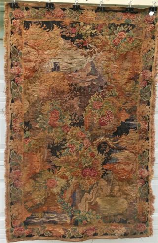 Fine Antique Hand Woven Tapestry,  Great Color,  40 " X 64 "