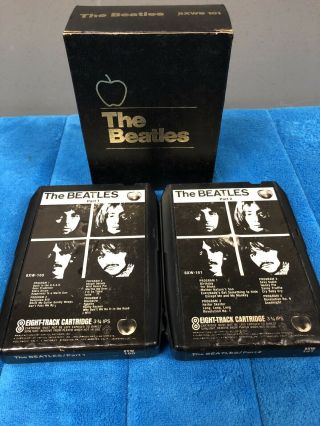 Vintage The Beatles White Album 8 Track Cassette Tape Set - 8xwb 101 (160 & 161)