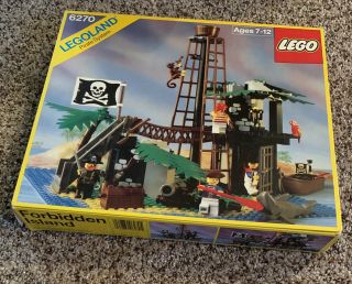 Vintage Lego Land Pirate System Forbidden Island 6270 Empty Box & Base Only