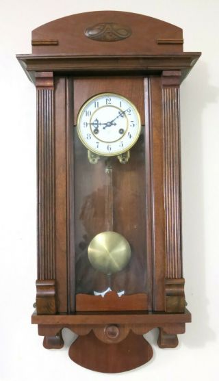 Antique Junghans Mahogany German Wall Clock Vienna Regulator 1900