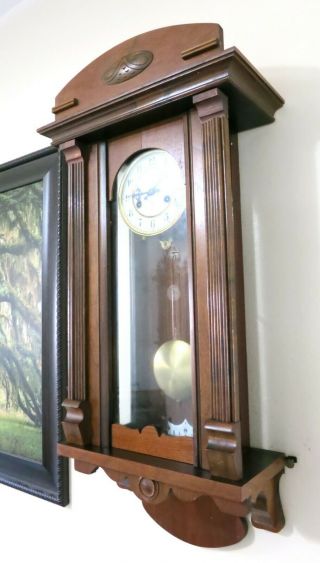 Antique Junghans Mahogany German wall clock Vienna Regulator 1900 3