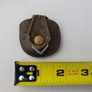 = Unbranded Vintage Small Pocket Magnifying Glass Inside Leather Buttoned Pouch