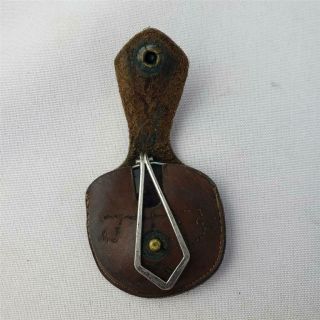 = Unbranded Vintage Small Pocket Magnifying Glass Inside Leather Buttoned Pouch 3