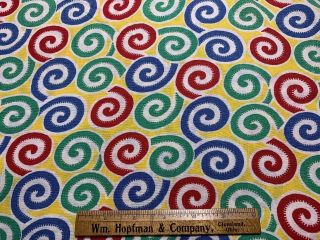 Vintage Cotton Feedsack Fabric 30s40s Cute Colorful Spirals Exc