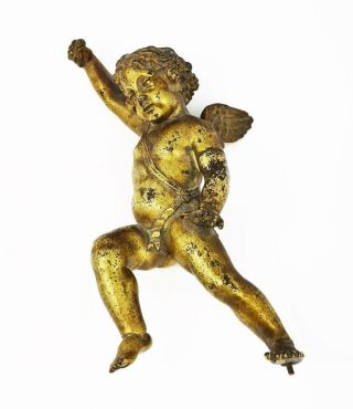 Fine 18th Century French Gilt Cast Bronze Cherub Figure Poss Clock Fitting