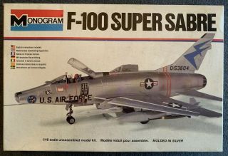 Monogram F - 100 Sabre - 1/48 Scale - Vintage 1980 Kit