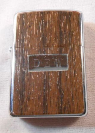 1981 Vintage Zippo Lighter - Wood Grain With Initials Dew