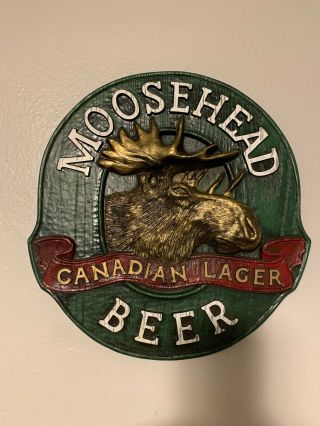 Vtg Moosehead Canadian Lager Beer Plastic Wall Sign Brewery