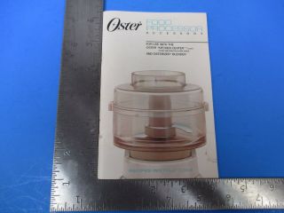 Vintage Oster Food Processor Accessory Recipes And Instructions Booklet S7564