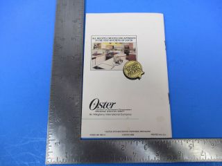 Vintage Oster Food Processor Accessory Recipes and Instructions Booklet S7564 2