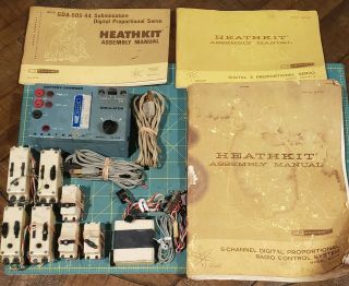 Heathkit Rc Servos,  Receiver,  Charger And Manuals Vintage Rc