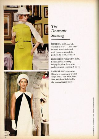 Vtg Aug/ Sept 1969 VOGUE Pattern Book Couture LaRoche Saint Laurent Cardin Dior 3