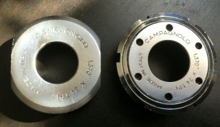 Vintage Campagnolo Record Bottom Bracket Cups 1.  370 X 24 Tpi Road Bike Italy Bb
