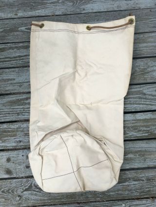Vintage Wwii Us Navy White Heavy Canvas Seabags Duffle Bag 34 " Tall