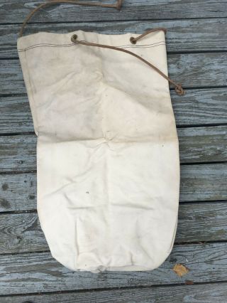 Vintage WWII US Navy White Heavy Canvas Seabags Duffle Bag 34 