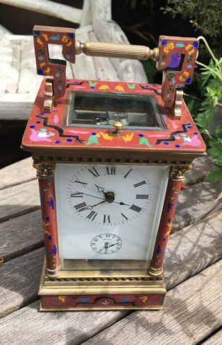 Large Chinese Repeater Carriage Clock With Alarm & Sweeping Seconds Hand.