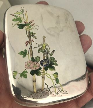 Japanese Silver And Enamel Cigarette Case