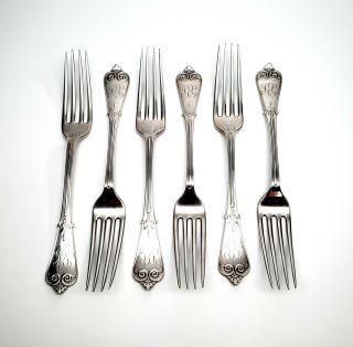 Set Of 6 Tiffany & Co Beekman Sterling Silver Salad/dessert Forks With Monogram