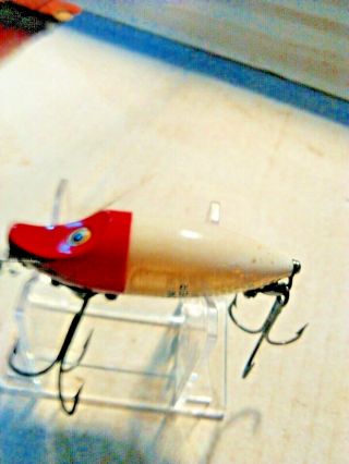 Old Lure Vintage Heddon Go - Deeper River Runt In Red/white Great Lure For Bass.